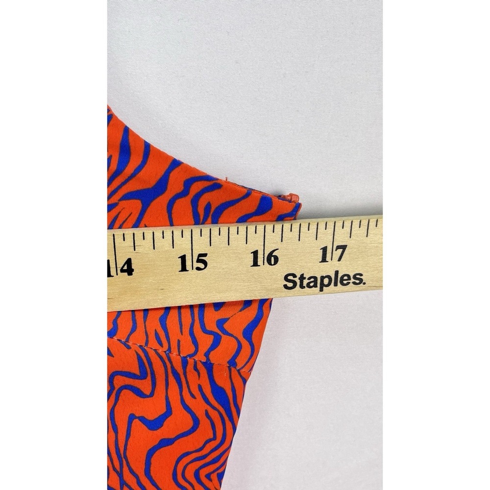 Nasty Gal Slip Dress Women's Sz 4 Orange Blue Animal Print Strappy Sleeve Y2K - Picture 5 of 8